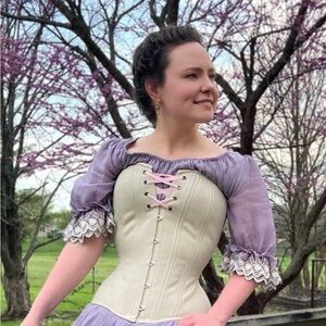 Timeless Trends Beige Cotton Overbust Corset 28L